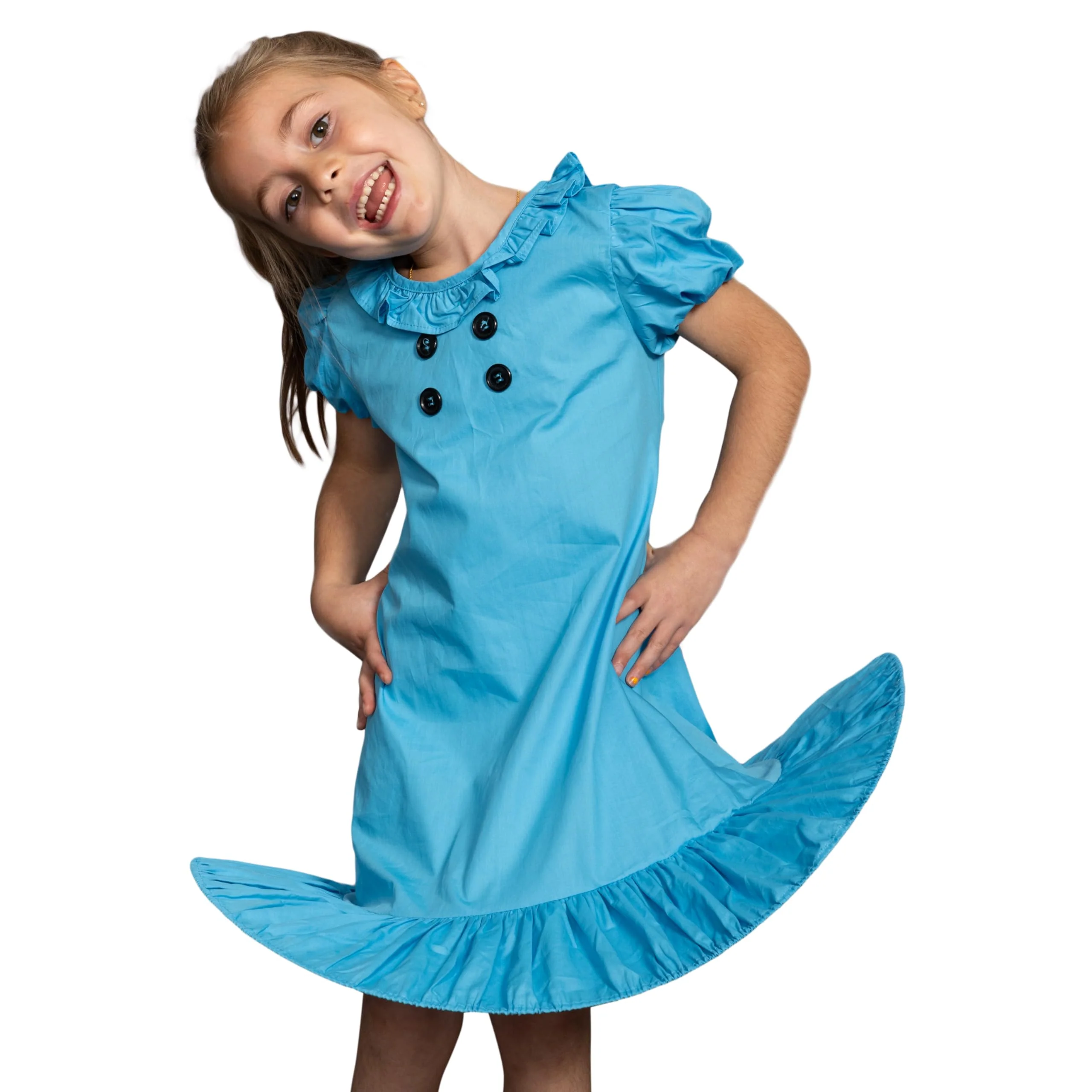 Lucy Comic Strip Good Grief Halloween Costume Cosplay Kids Children Blue Dress - Image 2