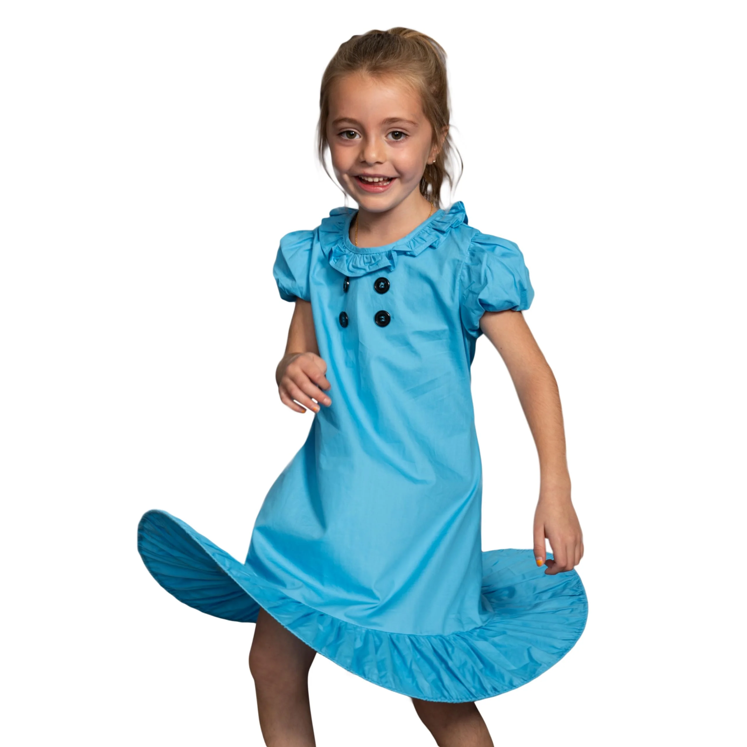 Lucy Comic Strip Good Grief Halloween Costume Cosplay Kids Children Blue Dress - Image 6