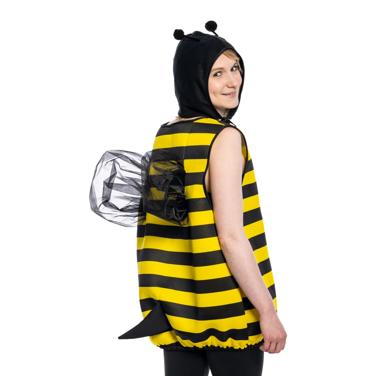 Bumble Bee Halloween Costume with Adjustable Hat Head Piece Pull On Cosplay for Womens - Image 4