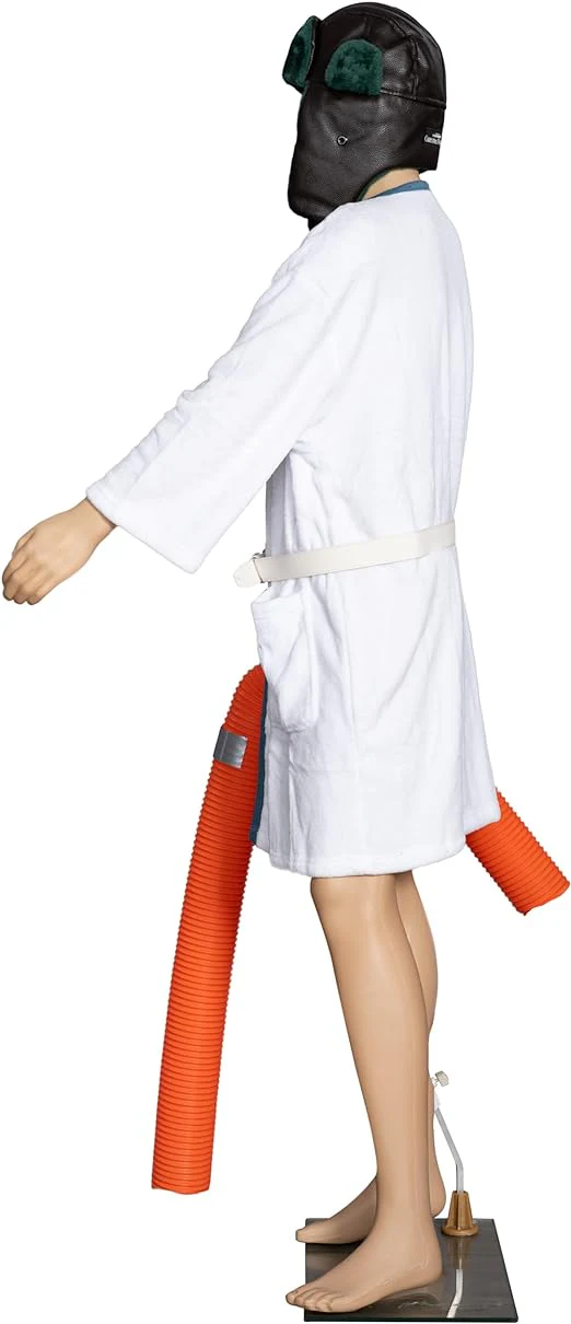 6 feet Tall Mannequin with Robe Belt Hat and Hose Holiday Decoration - Image 3