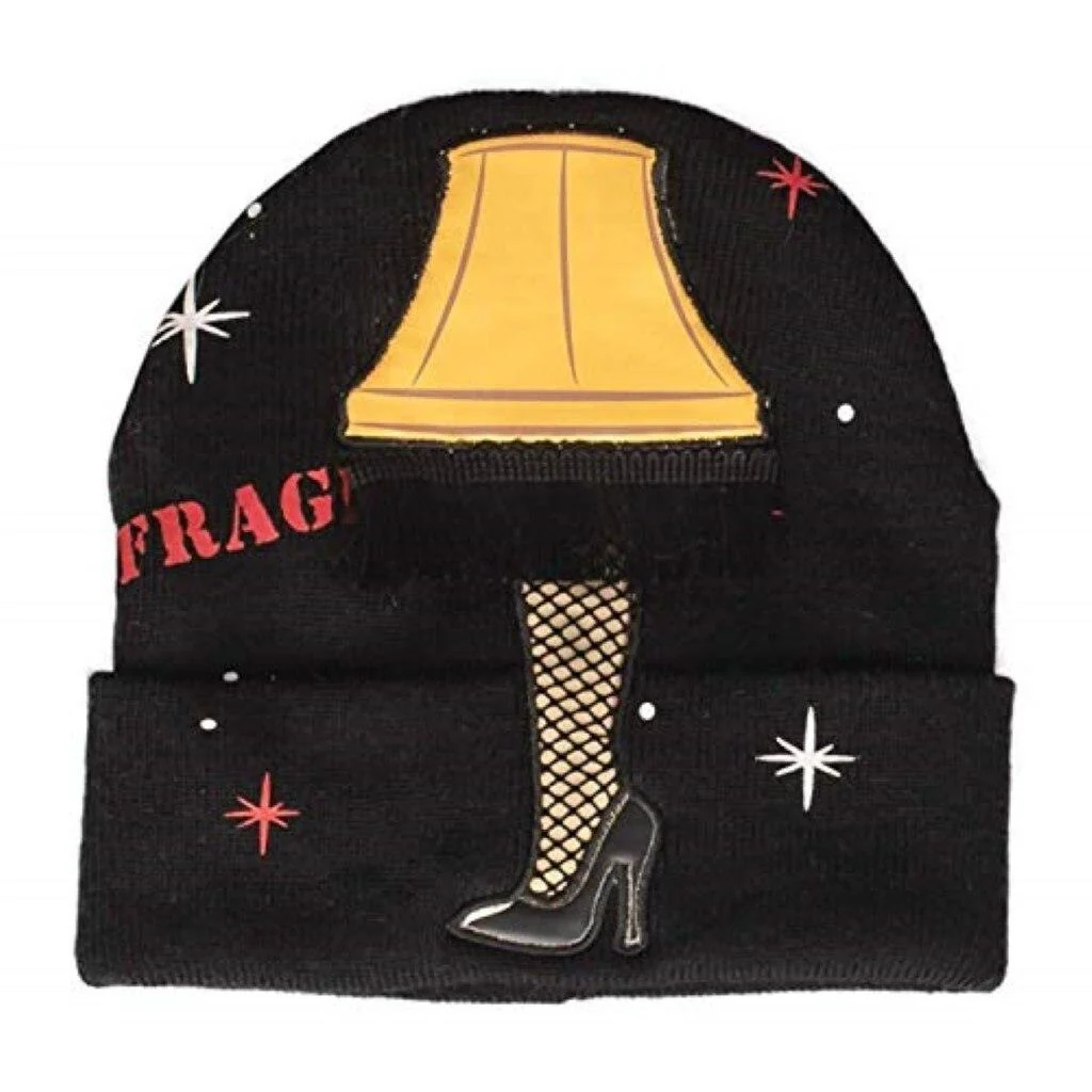 A Christmas Story Fragile Leg Lamp with Lights & Tassels Beanie