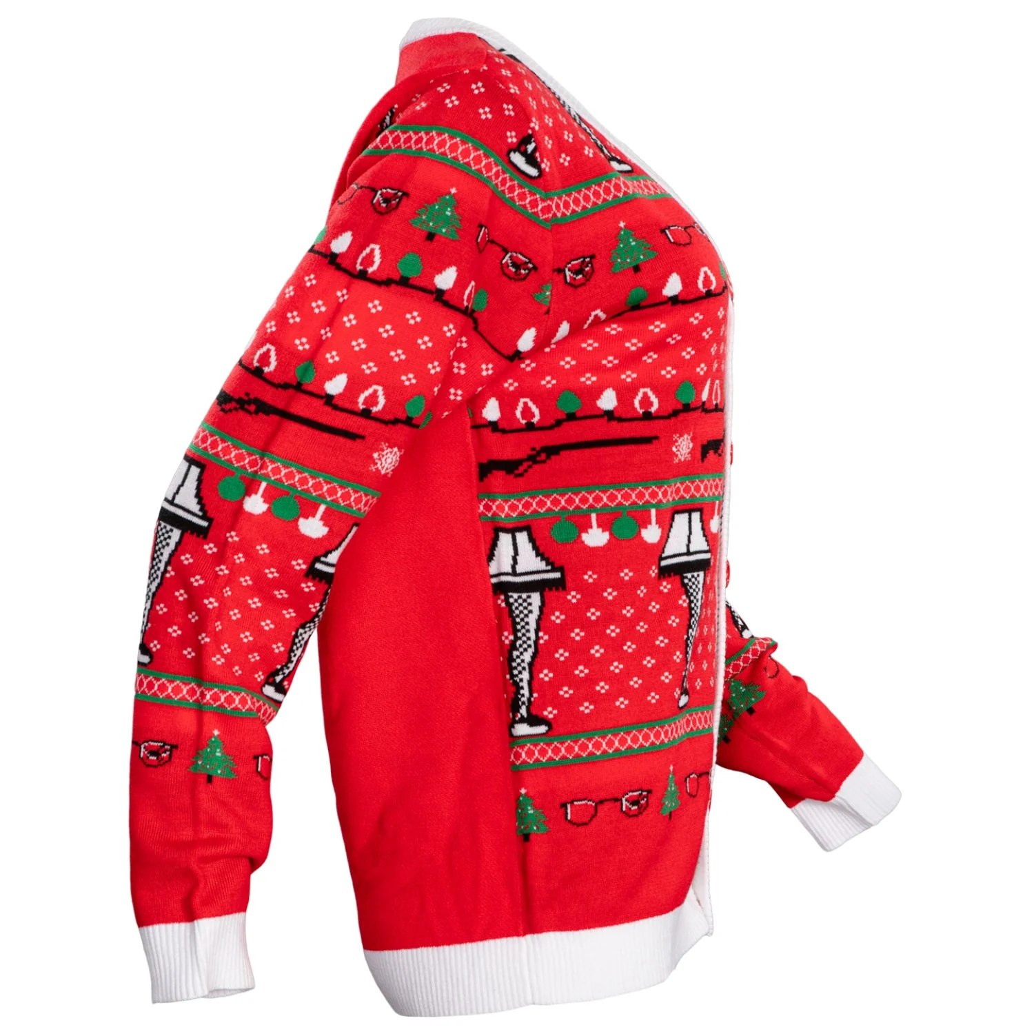 A Christmas Story Leg Lamp Button Up Cardigan Ugly Holiday Sweater - Image 5