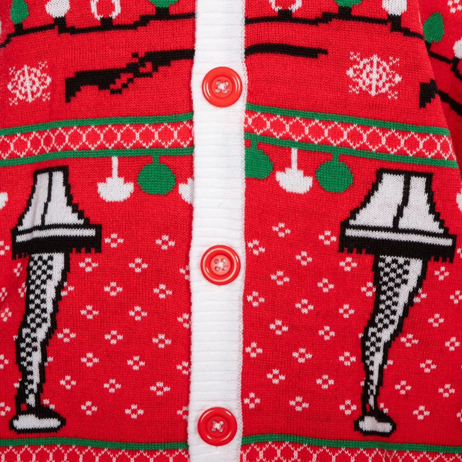 A Christmas Story Leg Lamp Button Up Cardigan Ugly Holiday Sweater - Image 6