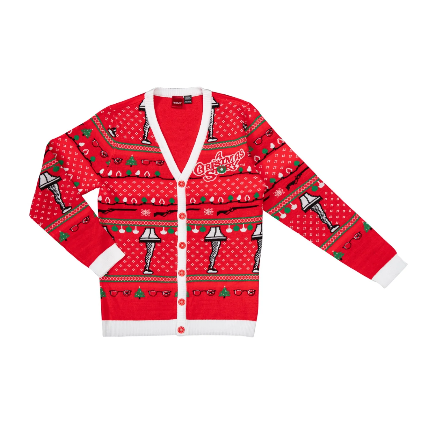 A Christmas Story Leg Lamp Button Up Cardigan Ugly Holiday Sweater - Image 7