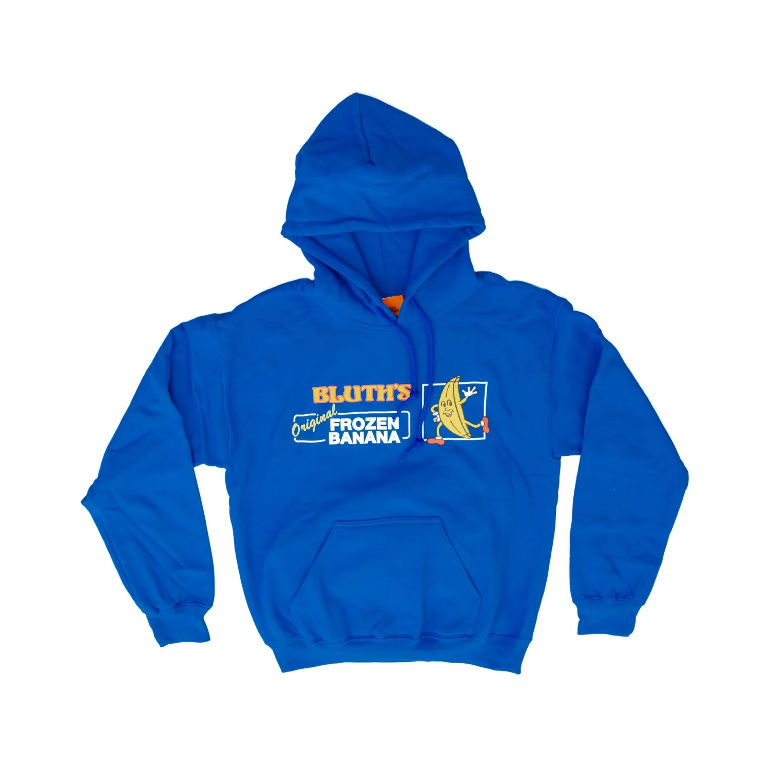 AD Bluth's Frozen Banana Adult Unisex Blue Hooded Sweatshirt - Image 2