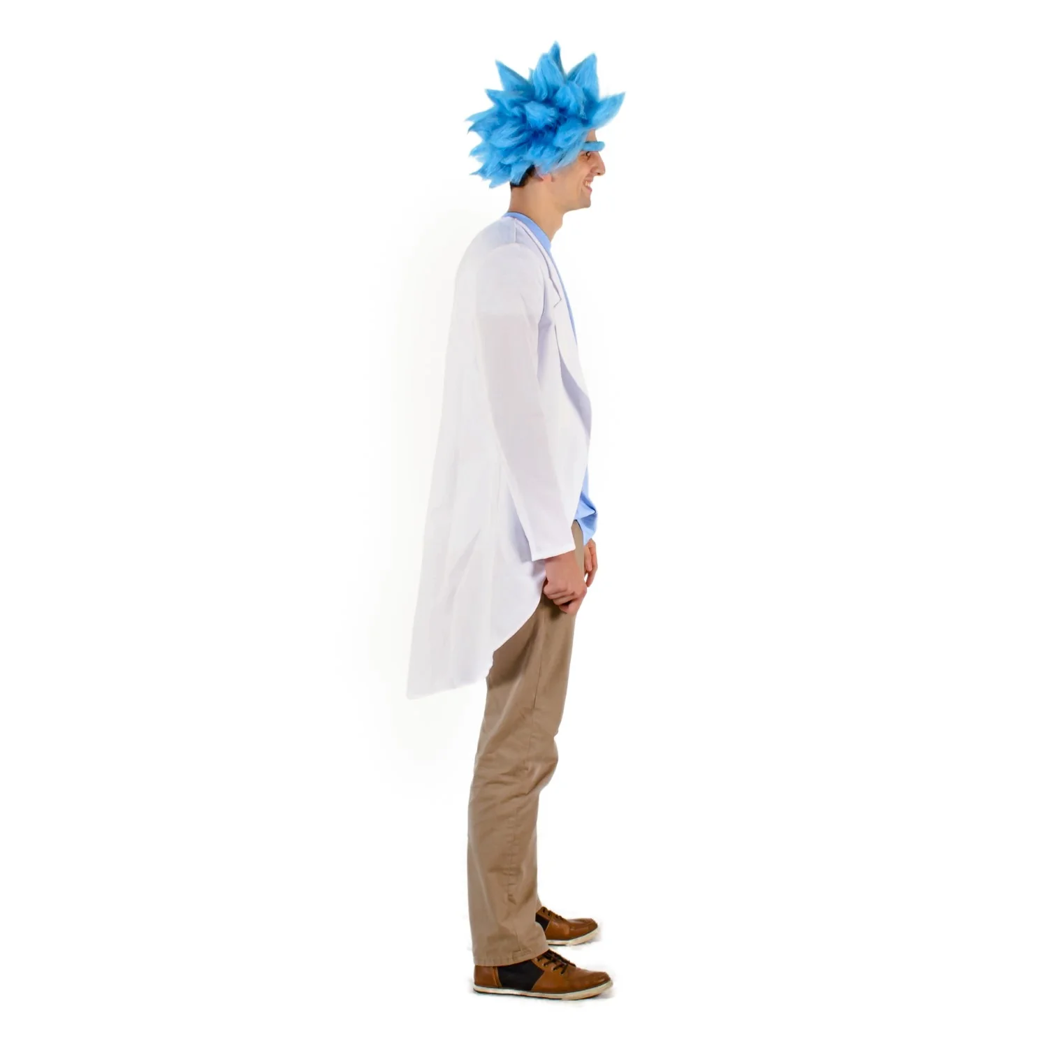 Adult Deluxe Ricky Sanchez Blue Wig and Eyebrow Halloween Costume Cosplay Accessory - Image 4