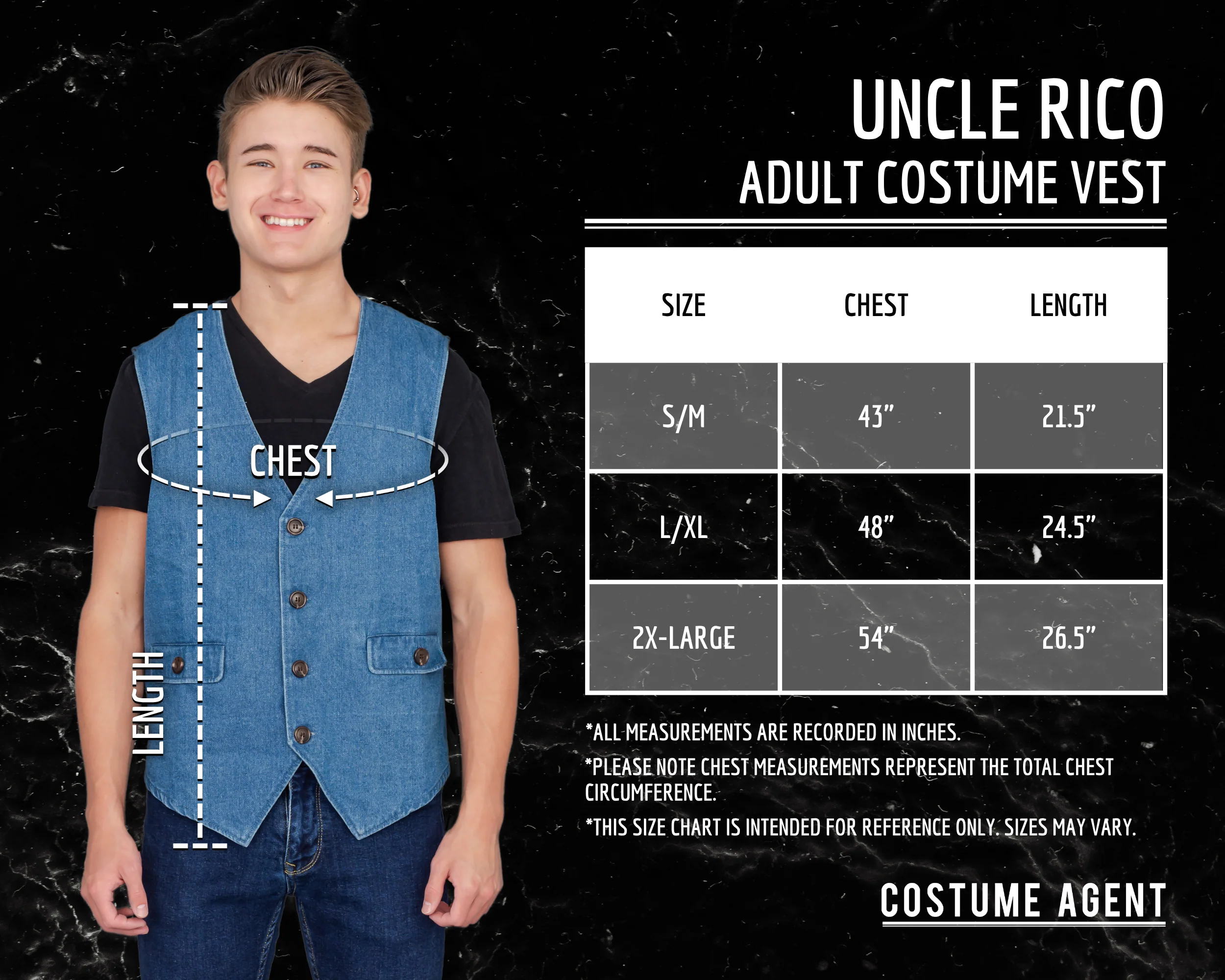 Adult Halloween Costume Uncle Rico Jeans Vest - Image 3