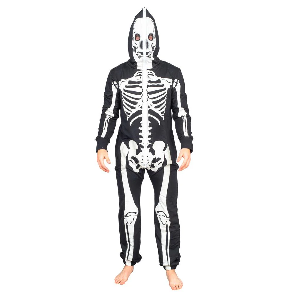 Adult Halloween Skeleton Cosplay Costume Glow in Dark Jumpsuit