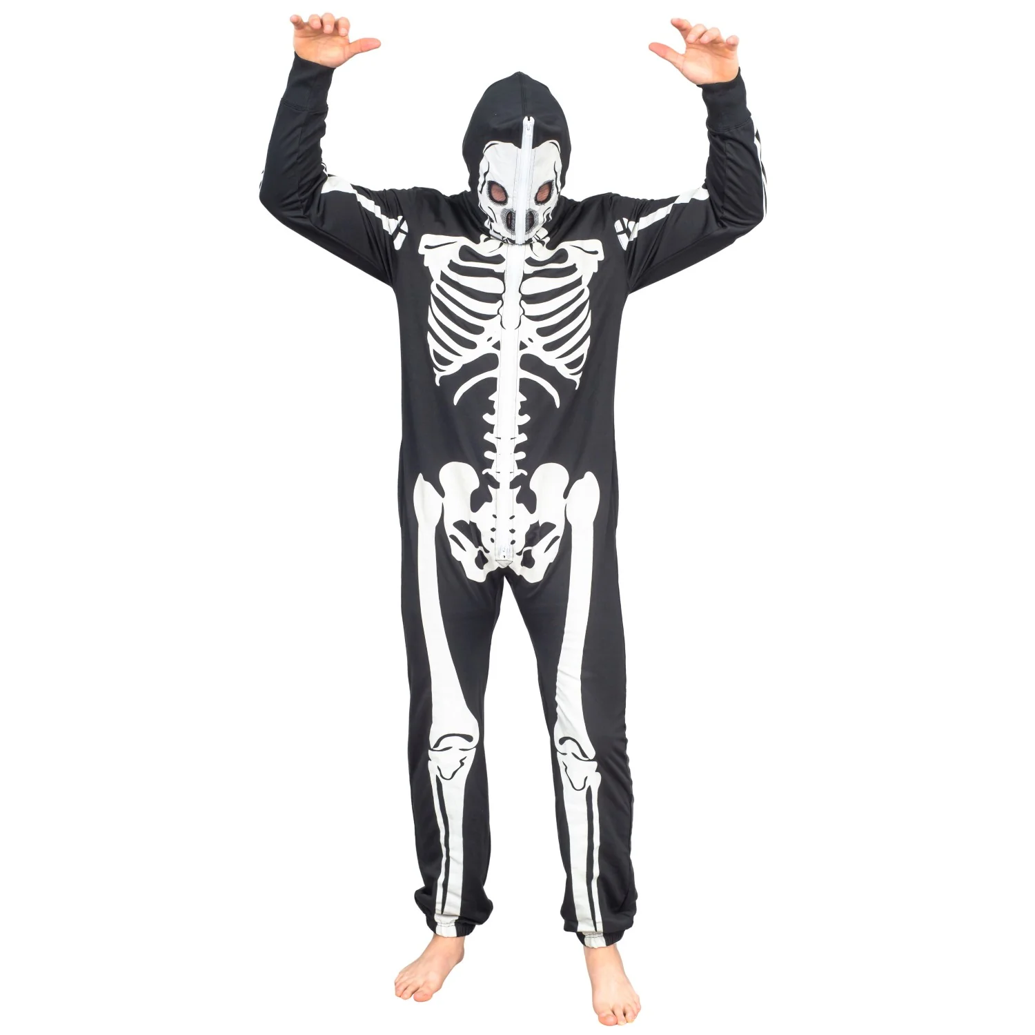 Adult Halloween Skeleton Cosplay Costume Glow in Dark Jumpsuit - Image 8