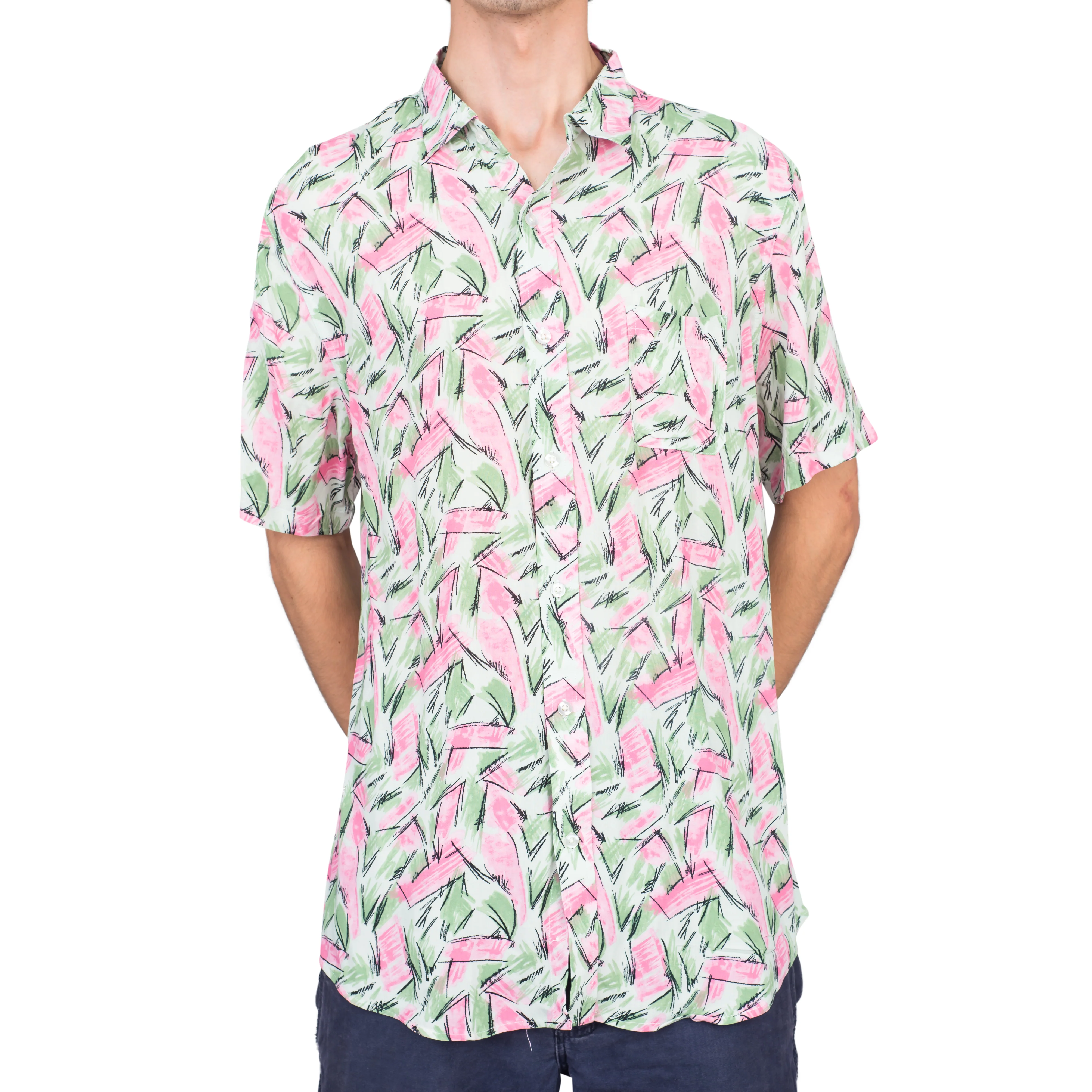 Adult Halloween Tropical Hopper Costume Cosplay Hawaiian Button Down Shirt - Image 8