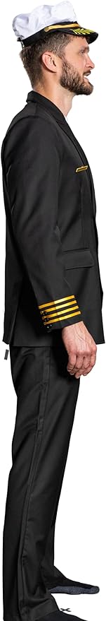 Adult Men's Pilots Uniform Halloween Cosplay Costume Deluxe Set - Image 2