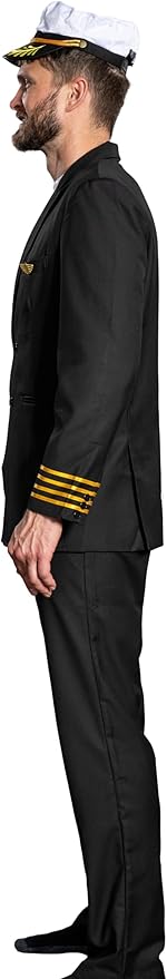 Adult Men's Pilots Uniform Halloween Cosplay Costume Deluxe Set - Image 7