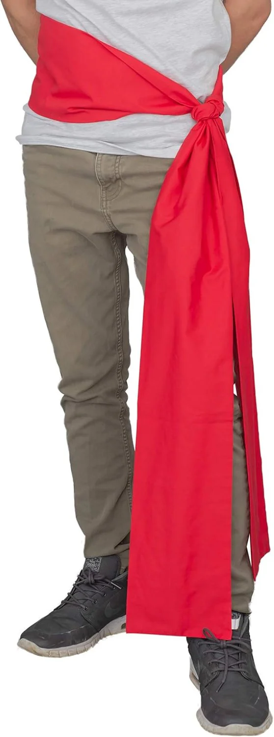 Adult Red Renaissance Fair Halloween Cosplay Costume Sash - Image 3