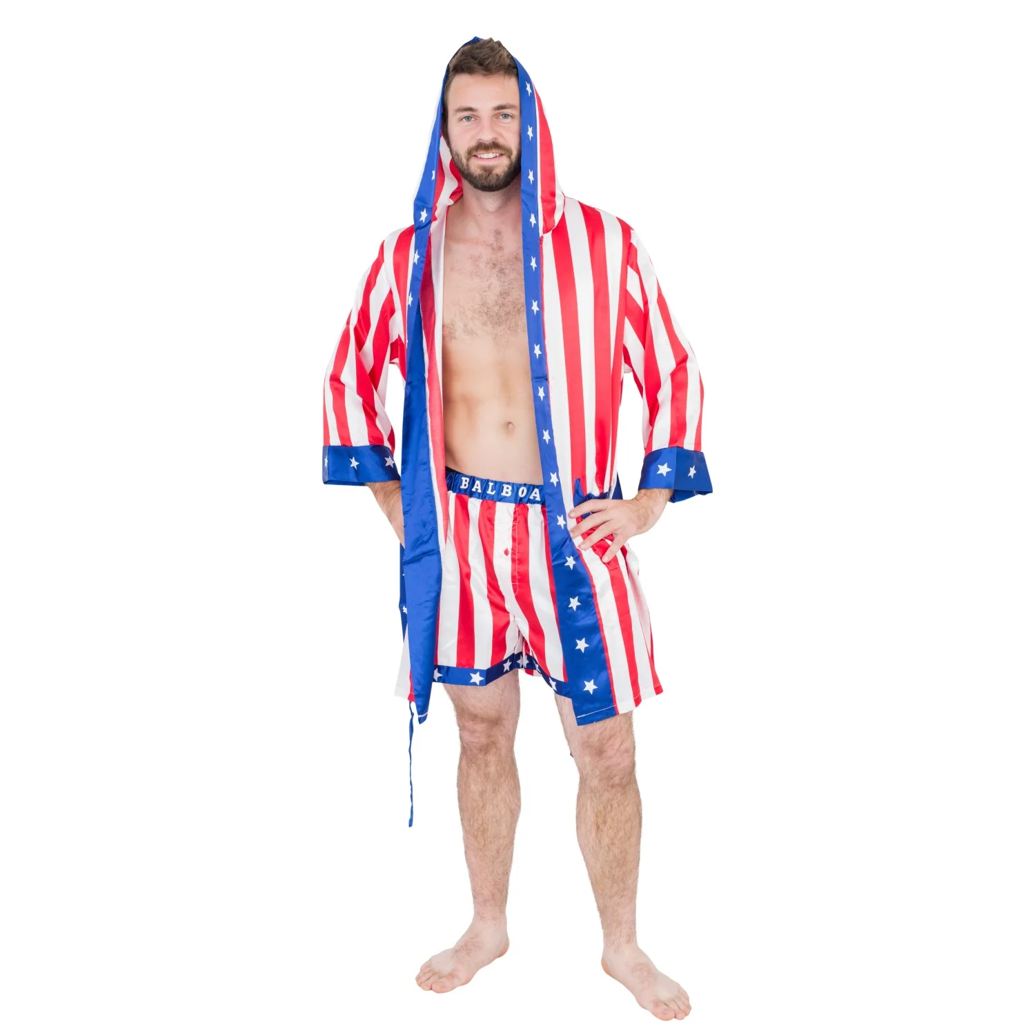 Adult Satin American Flag Robe Movie Boxer Halloween Cosplay Costume Replica Robe - Image 5