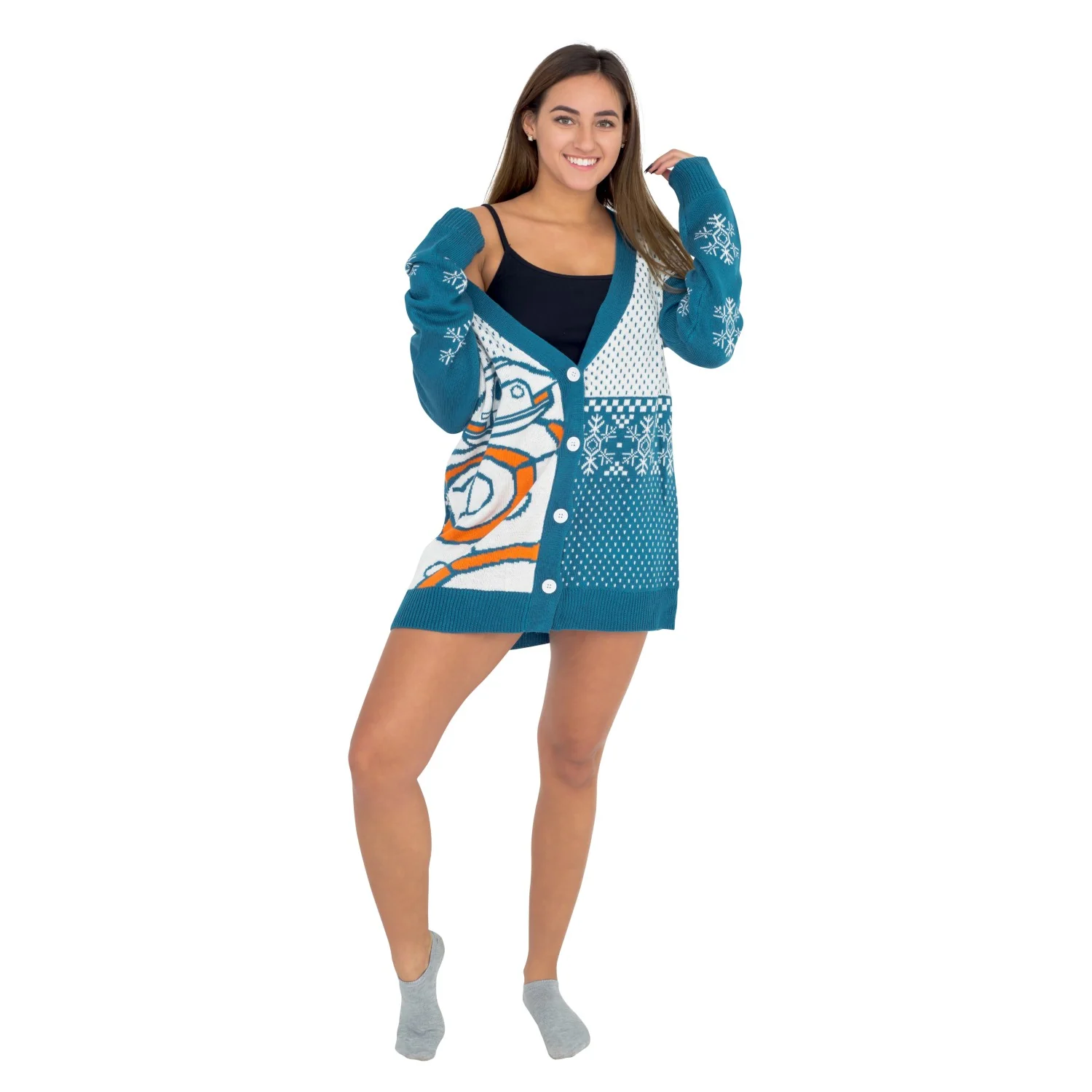 Adult Unisex BB8 Star Wars Ugly Christmas Cardigan Sweater - Image 5