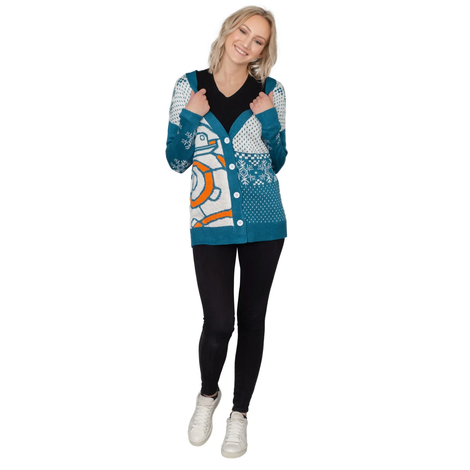 Adult Unisex BB8 Star Wars Ugly Christmas Cardigan Sweater - Image 6