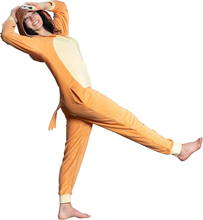 Adult Unisex Playful Colorful Dog Adult Halloween Costume Cosplay Zip Up Pajama Jumpsuit - Image 10