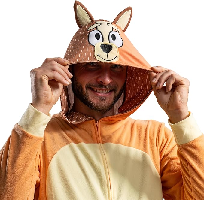 Adult Unisex Playful Colorful Dog Adult Halloween Costume Cosplay Zip Up Pajama Jumpsuit - Image 12