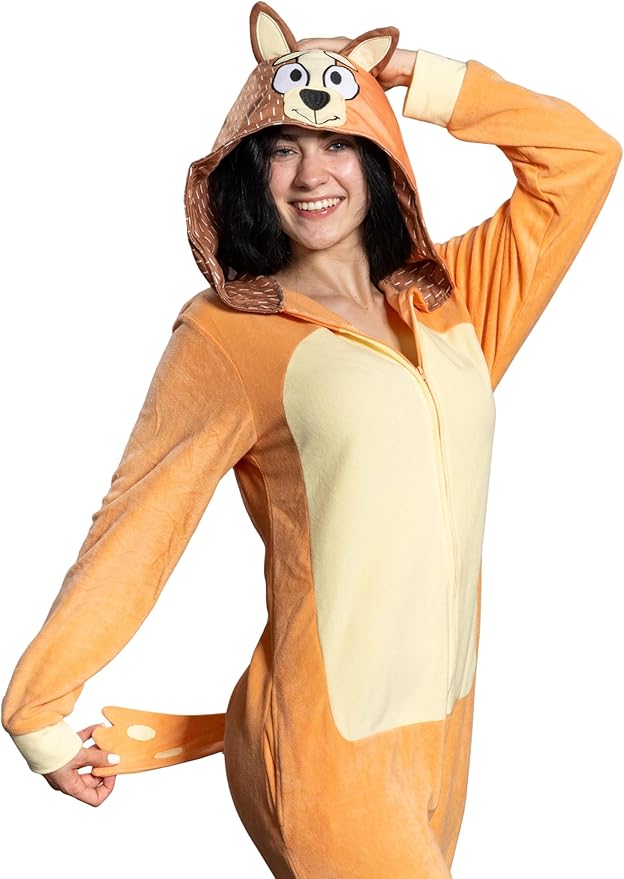 Adult Unisex Playful Colorful Dog Adult Halloween Costume Cosplay Zip Up Pajama Jumpsuit - Image 14