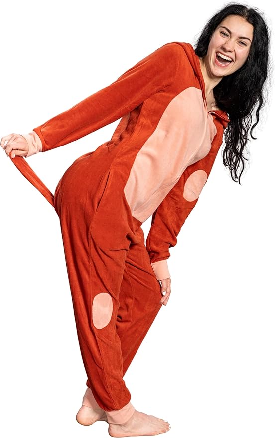 Adult Unisex Playful Colorful Dog Adult Halloween Costume Cosplay Zip Up Pajama Jumpsuit - Image 2