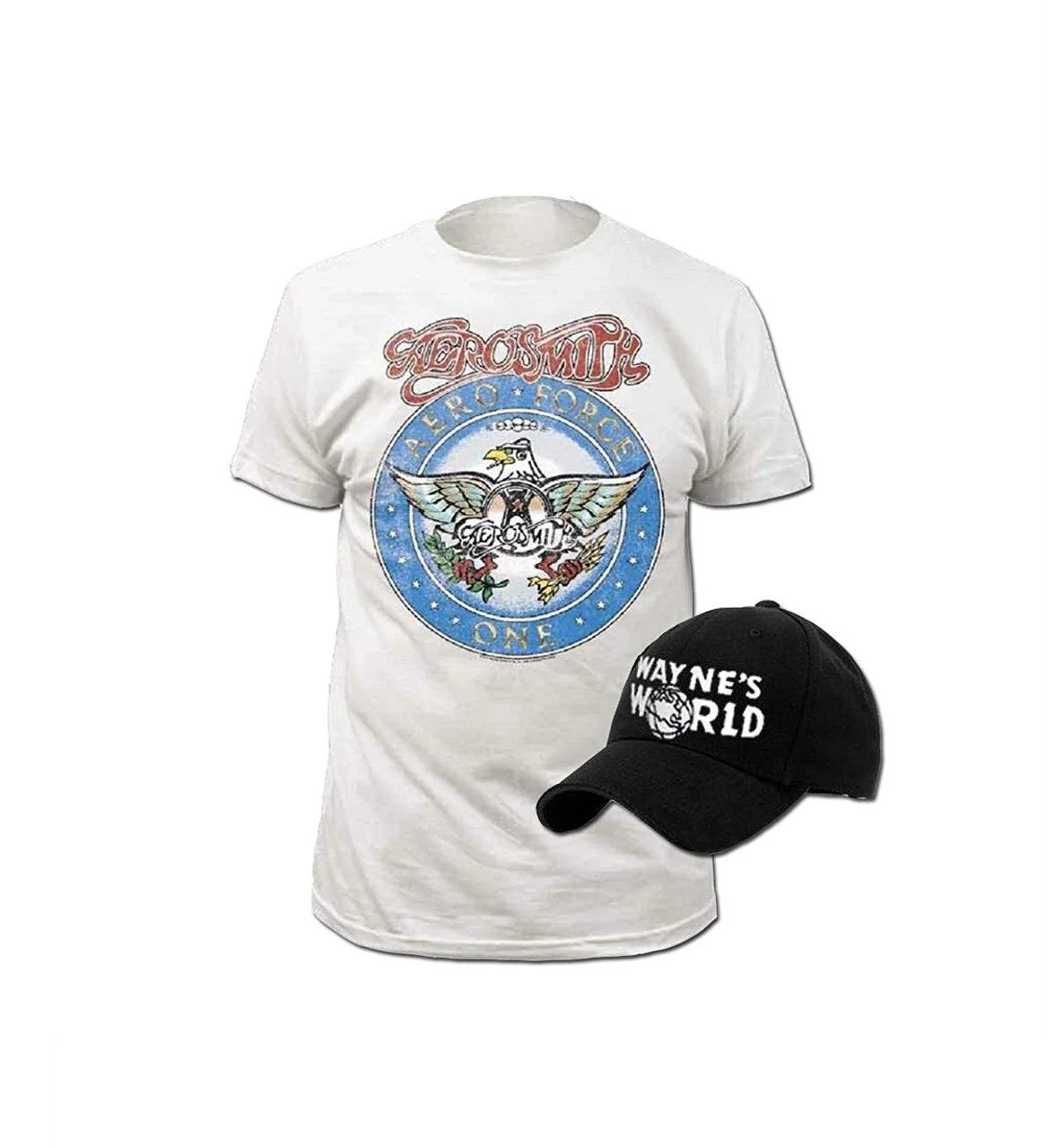 Adult Wayne's World T-shirt and Hat Costume Set