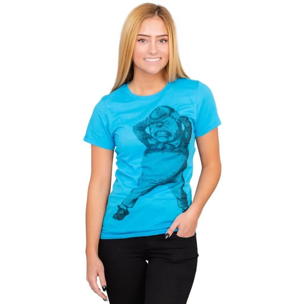 Alice In Wonderland Tweedle Dee Dum Juniors Turquoise T-shirt Tee - Image 2