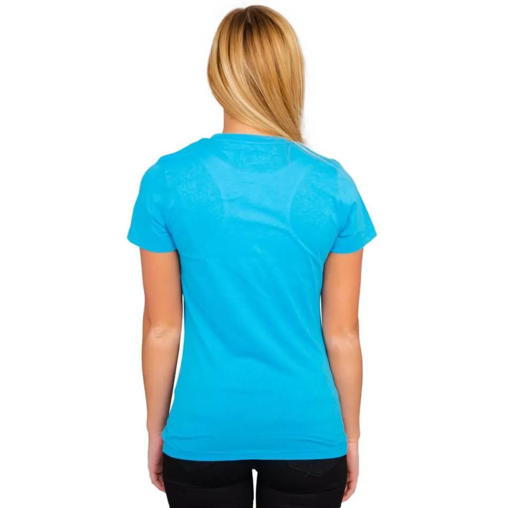Alice In Wonderland Tweedle Dee Dum Juniors Turquoise T-shirt Tee - Image 3