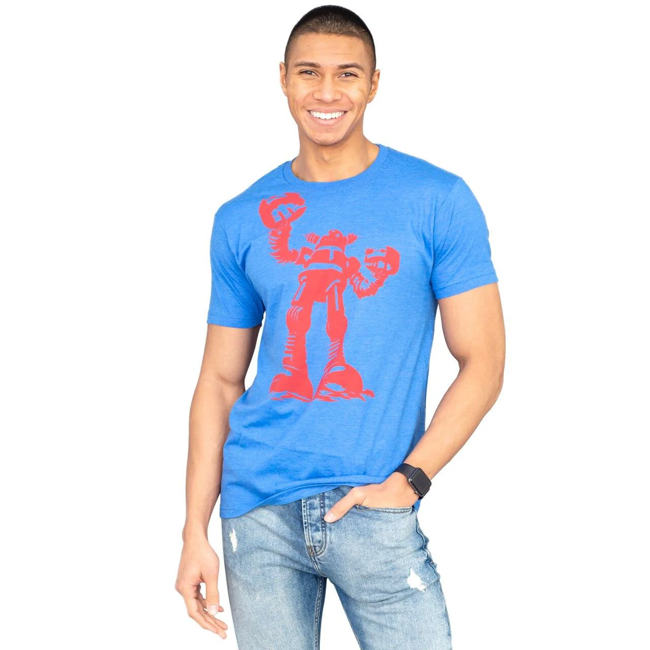 Ames Bros Destroyer Vintage Blue Adult T-shirt - Image 4
