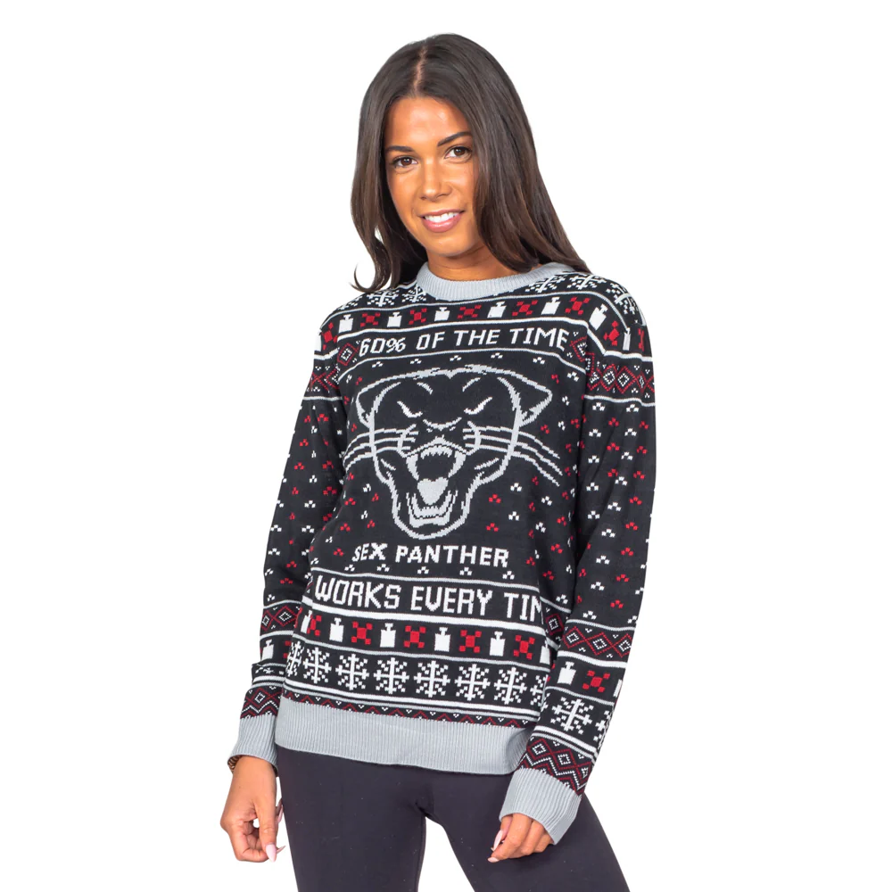 Anchorman Movie Panther Black Ugly Christmas Sweater - Image 3