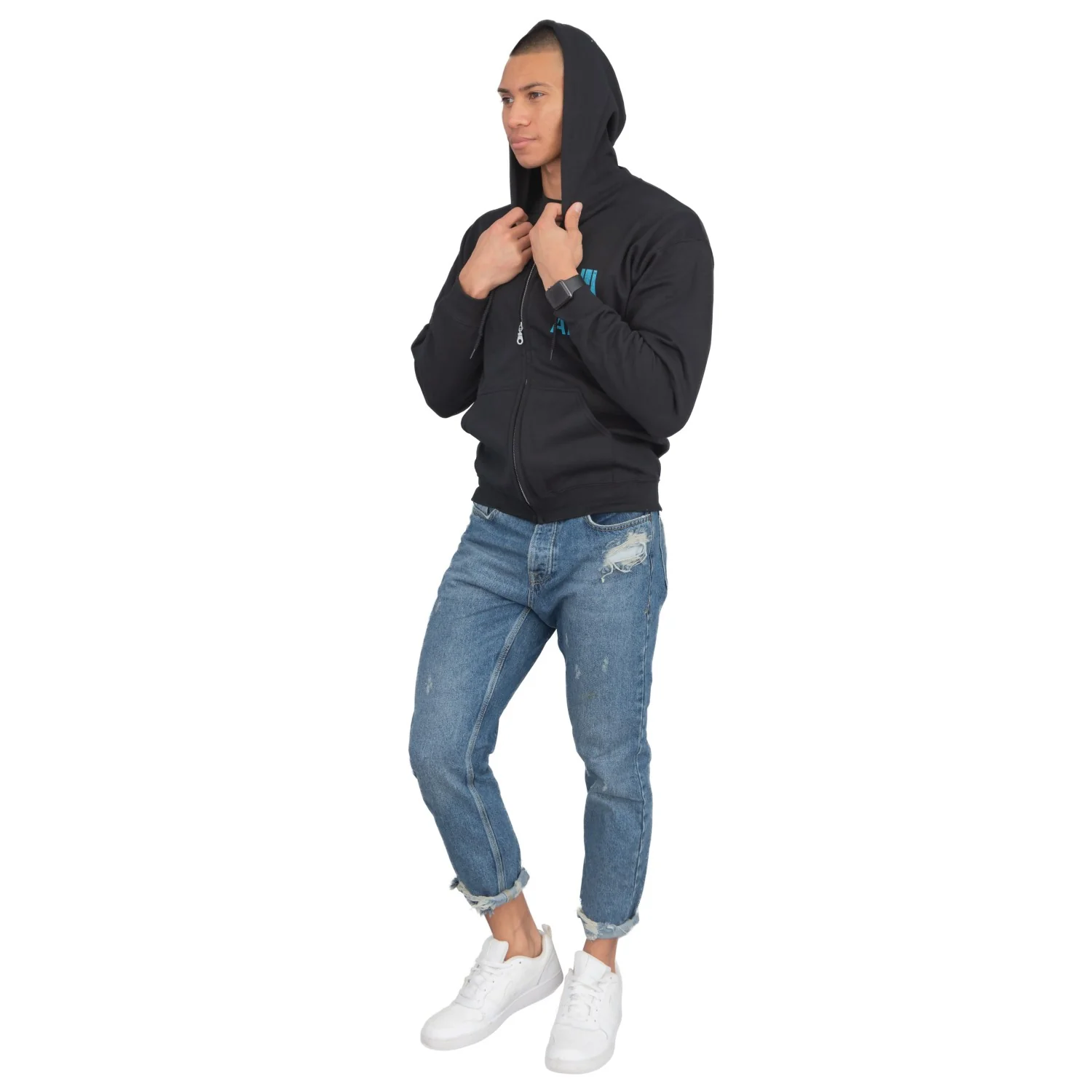 Atari Adult Unisex Back & Chest Square Logo Zip Up Hoodie - Image 8