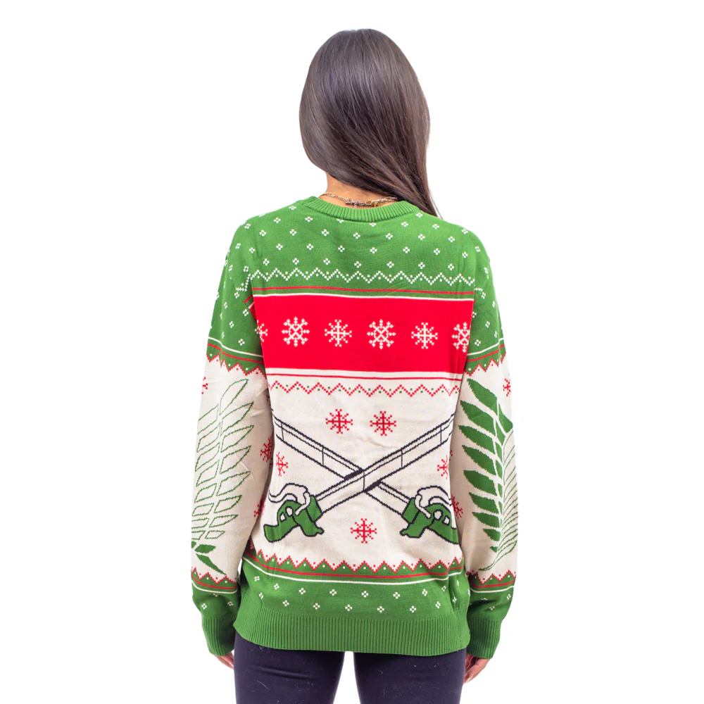 Attack on Titan 4 Kanji and Swords Ugly Christmas Sweater - Image 3
