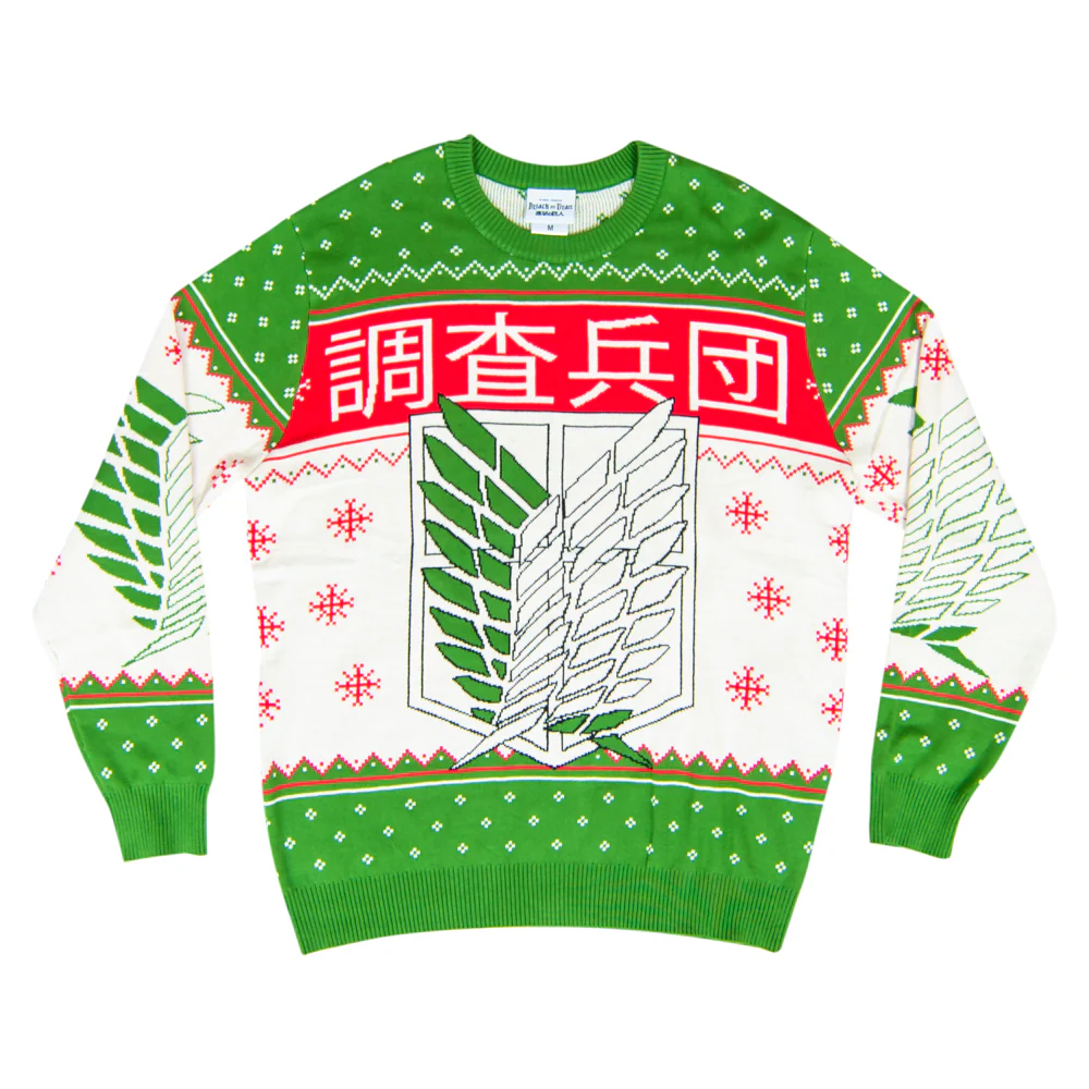 Attack on Titan 4 Kanji and Swords Ugly Christmas Sweater - Image 4