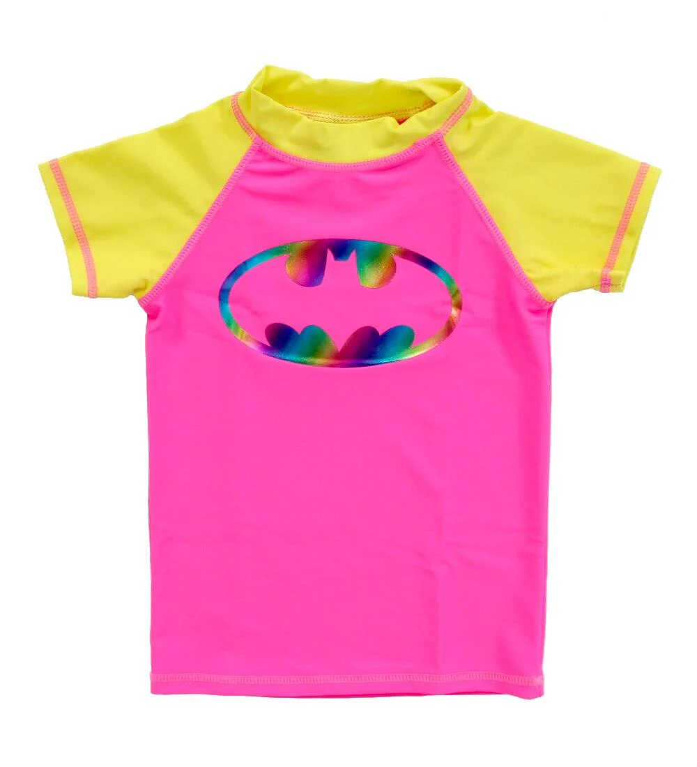 Batman Batgirl Spectrum Bat Short Sleeve Girls Rash Guard