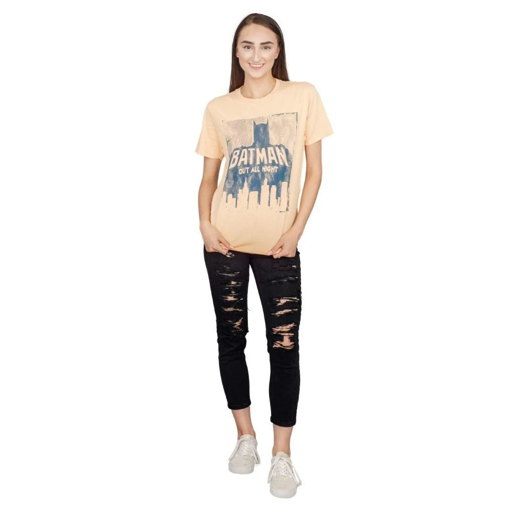 Batman Out All Night Beach Peach Adult Tee - Image 5