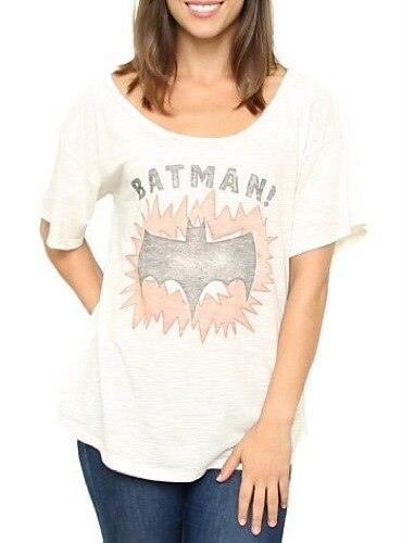 Batman! Vintage Inspired Slub Heartbreaker Off The Shoulder T-shirt