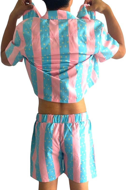 Beauty Boy 80's Dool Movie Ken Button Up Shirt and Shorts Set - Image 3