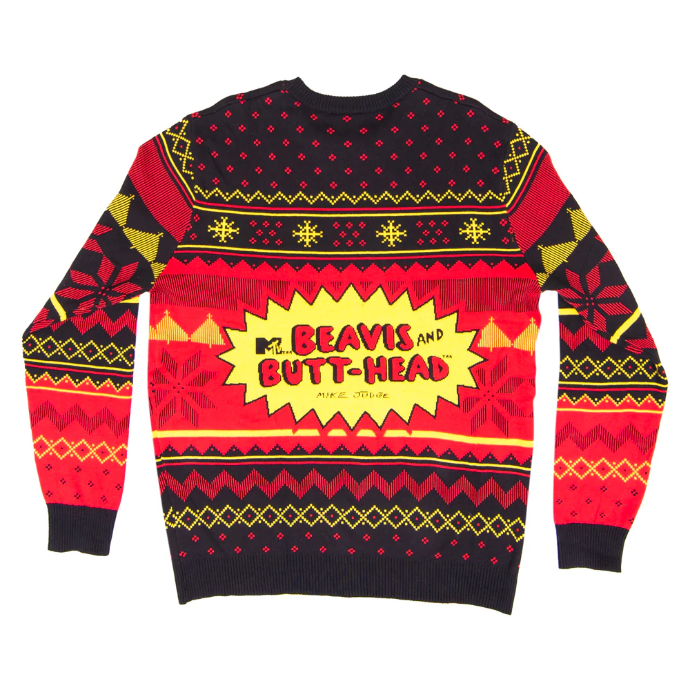 1990s Music TV Cartoon Character Dudes Rock and Roll Three Color Ugly Christmas Sweater - Image 5