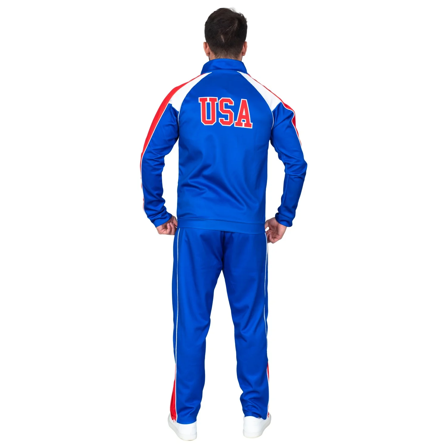 Beer Fest USA Blue and Red Tracksuit Jacket and Pants Halloween Costume Cosplay - Image 3