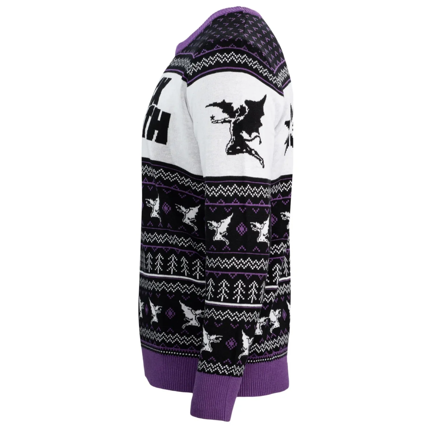 Black Sabbath Flying Demon Record Label Adult Unisex Ugly Christmas Sweater - Image 2
