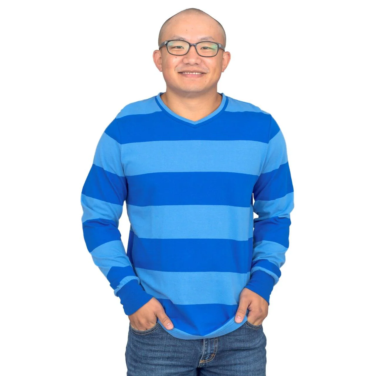 Blue and Detective Halloween Costume Blue Striped Shirt