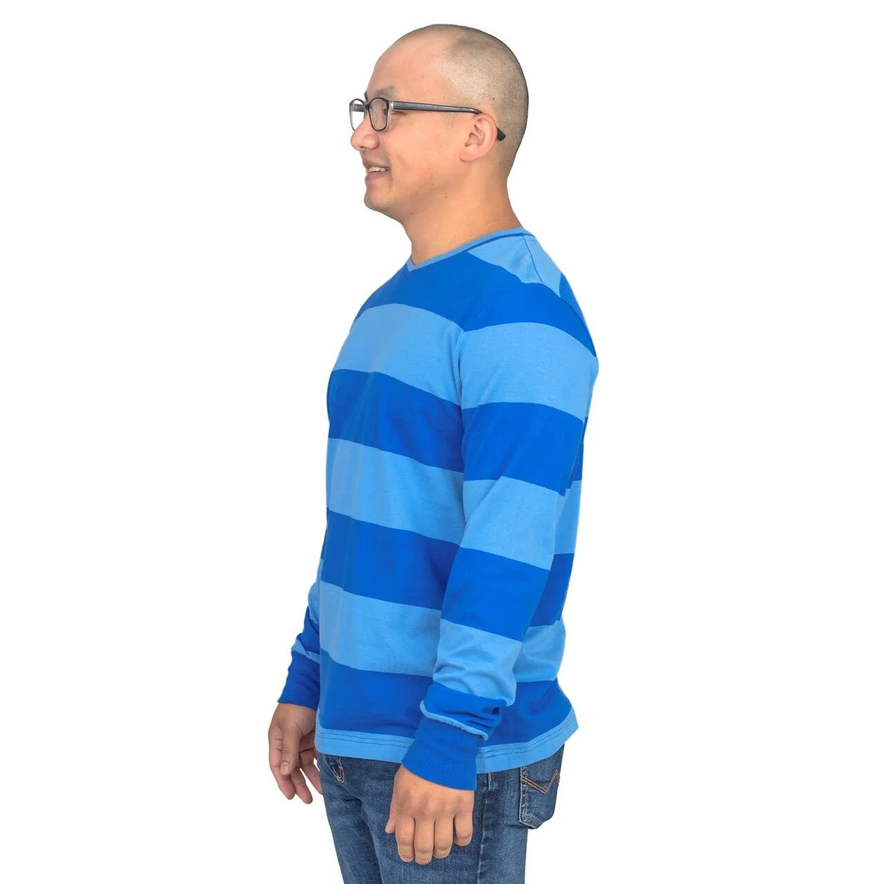 Blue and Detective Halloween Costume Blue Striped Shirt - Image 6