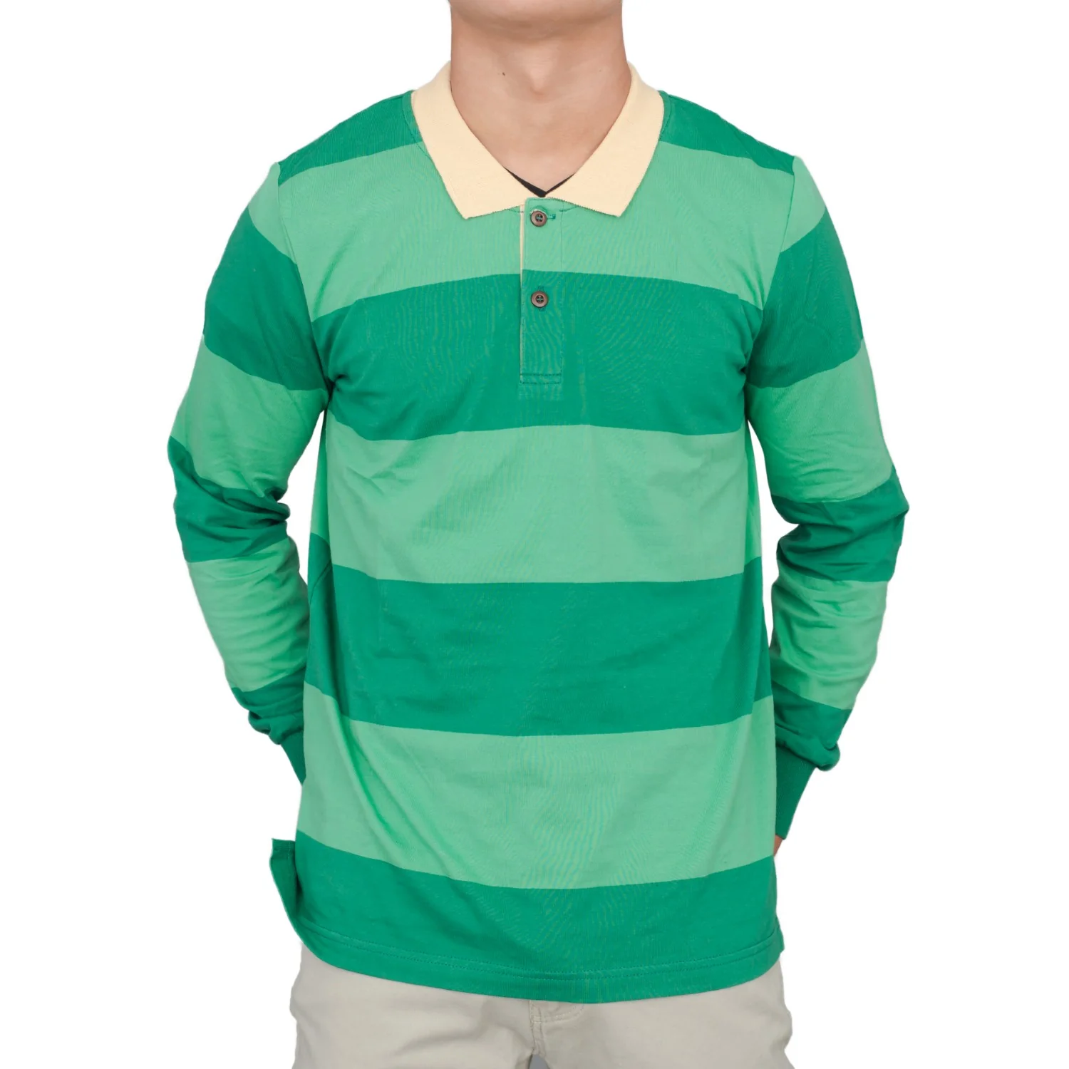 Blue and Detective Halloween Costume Green Striped Shirt - Image 3