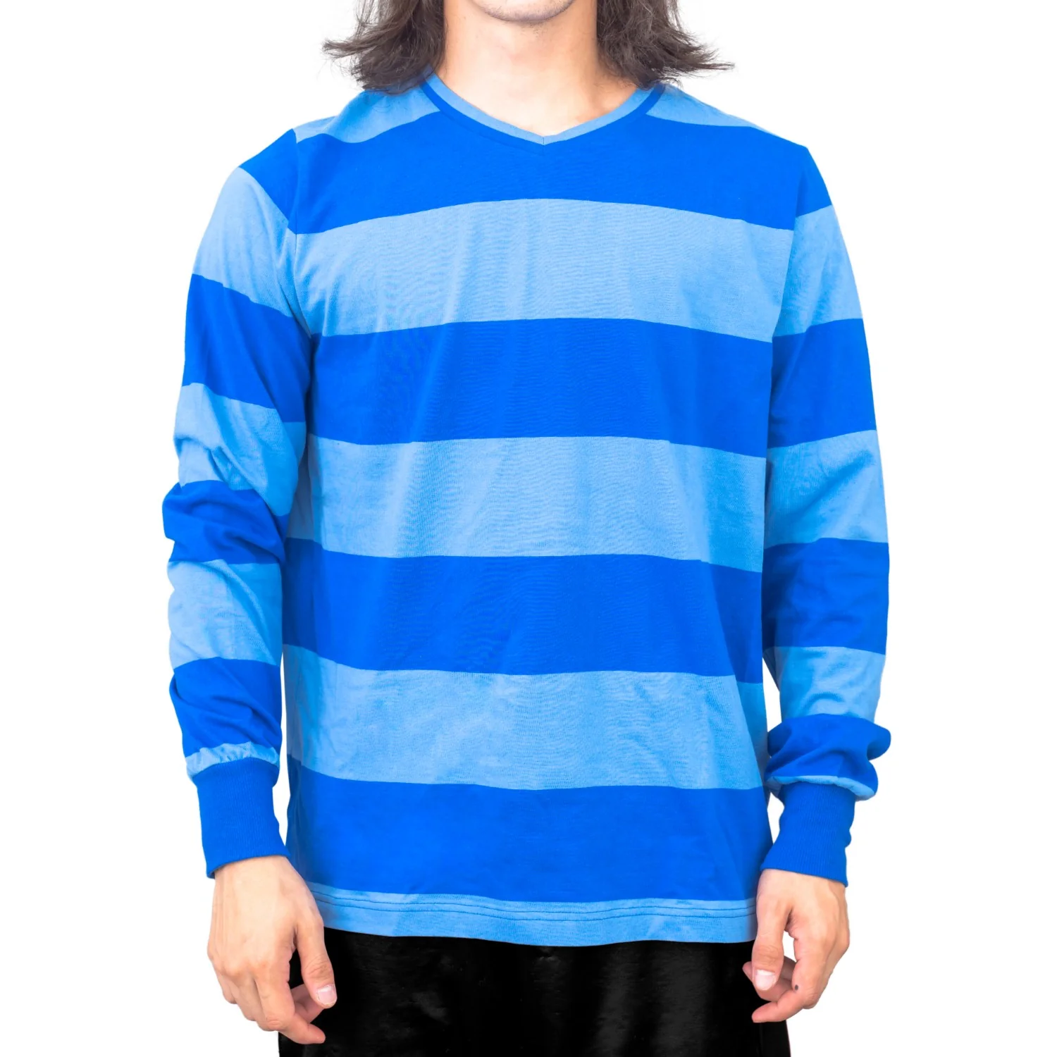 Blue and Detective Halloween Costume Green Striped Shirt - Image 4