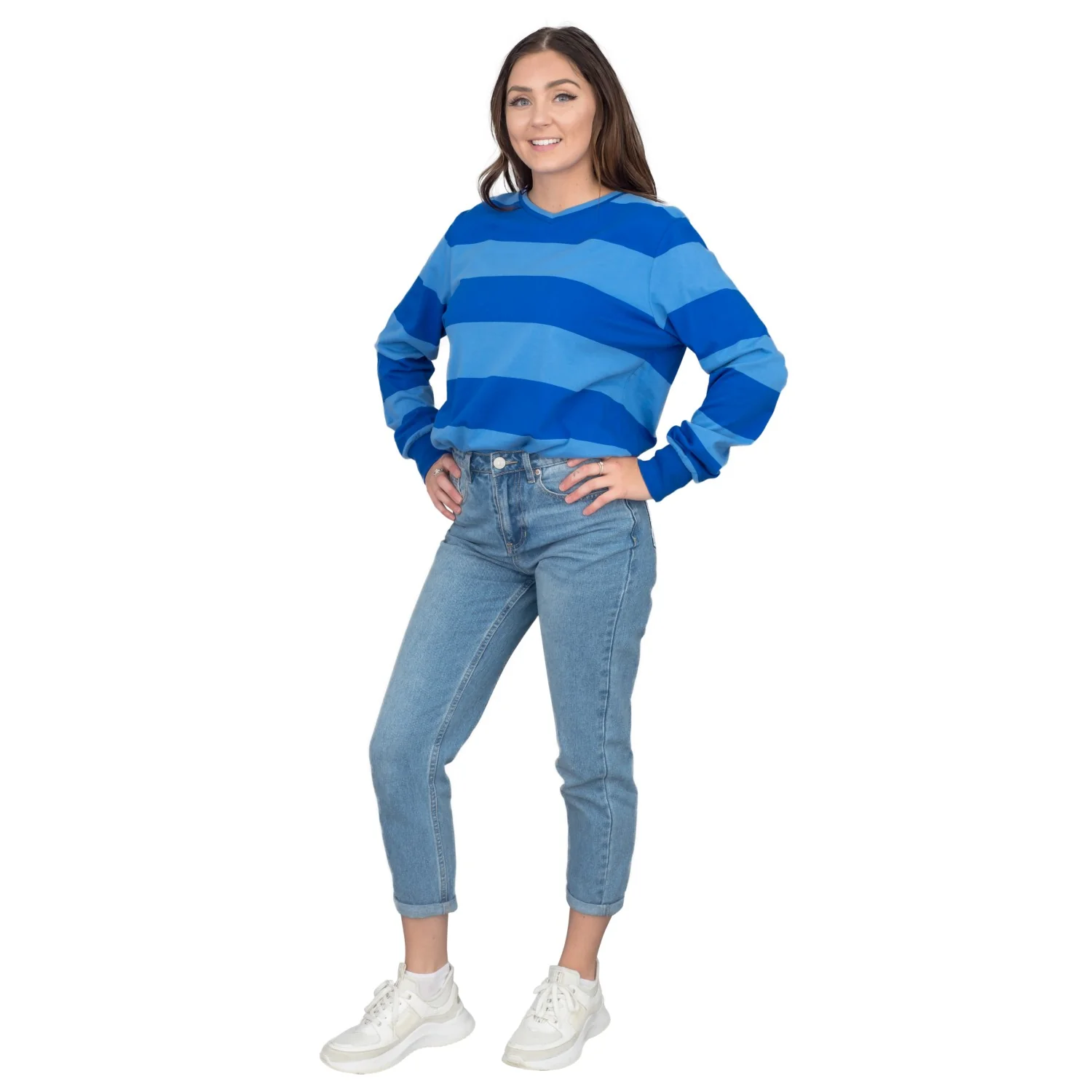 Blue and Detective Halloween Costume Green Striped Shirt - Image 6