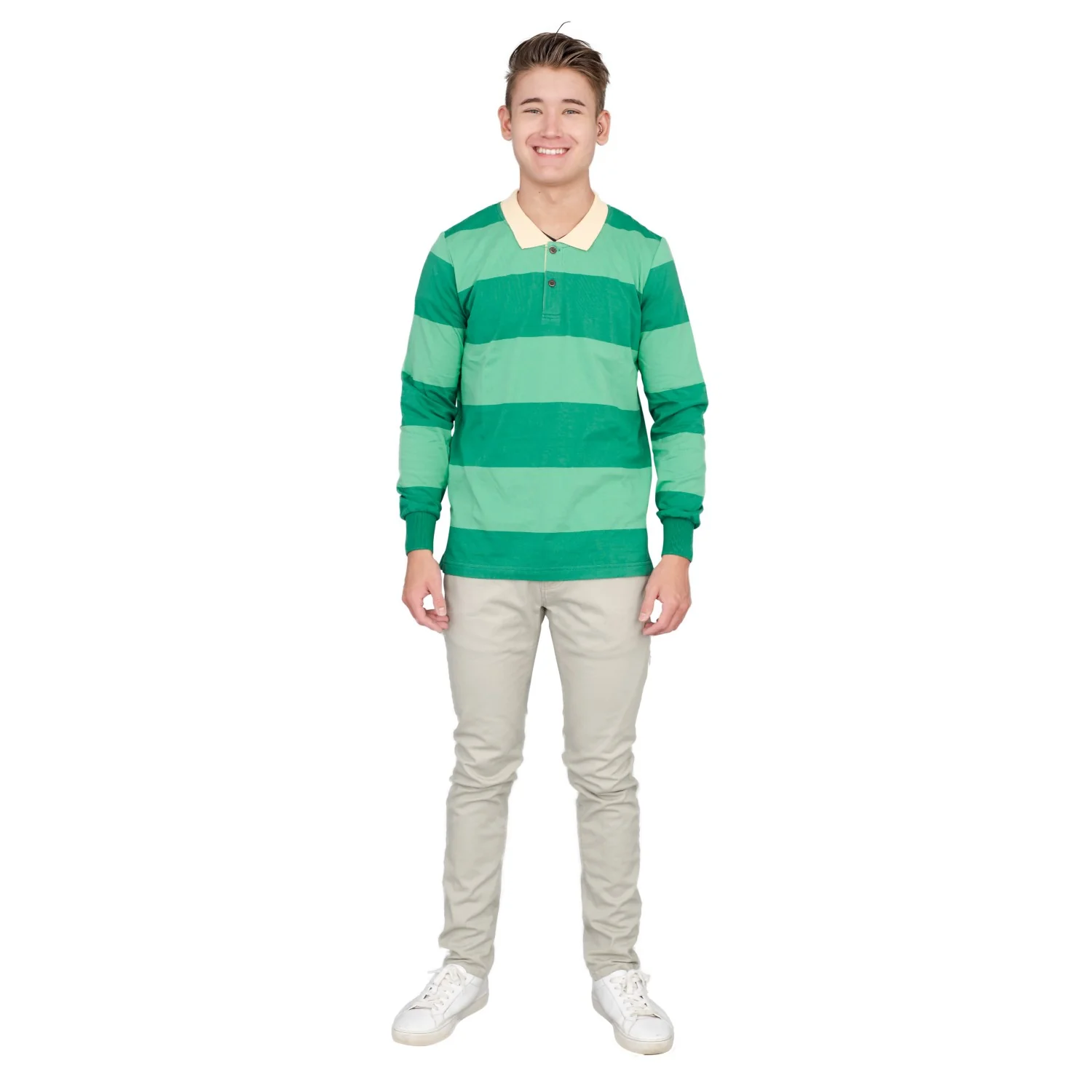 Blue and Detective Halloween Costume Green Striped Shirt - Image 8