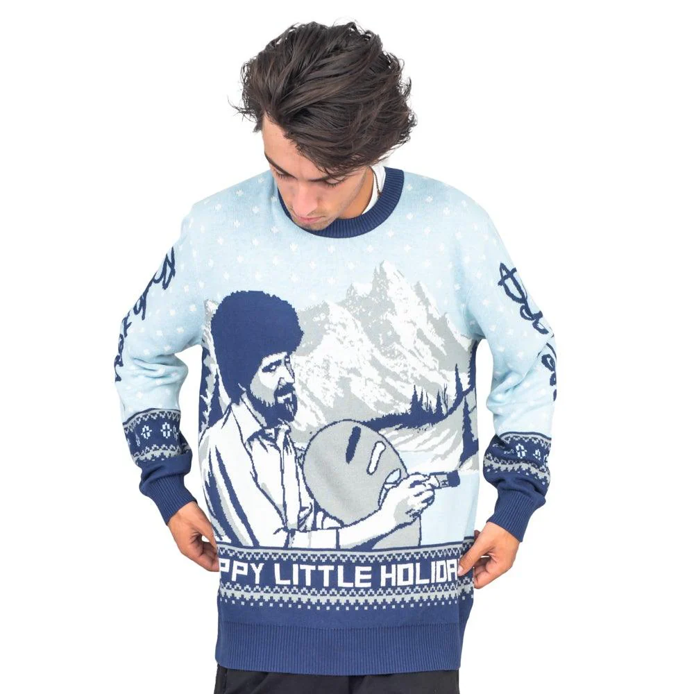 Bob Ross Happy Little Holidays Sweater - Image 5
