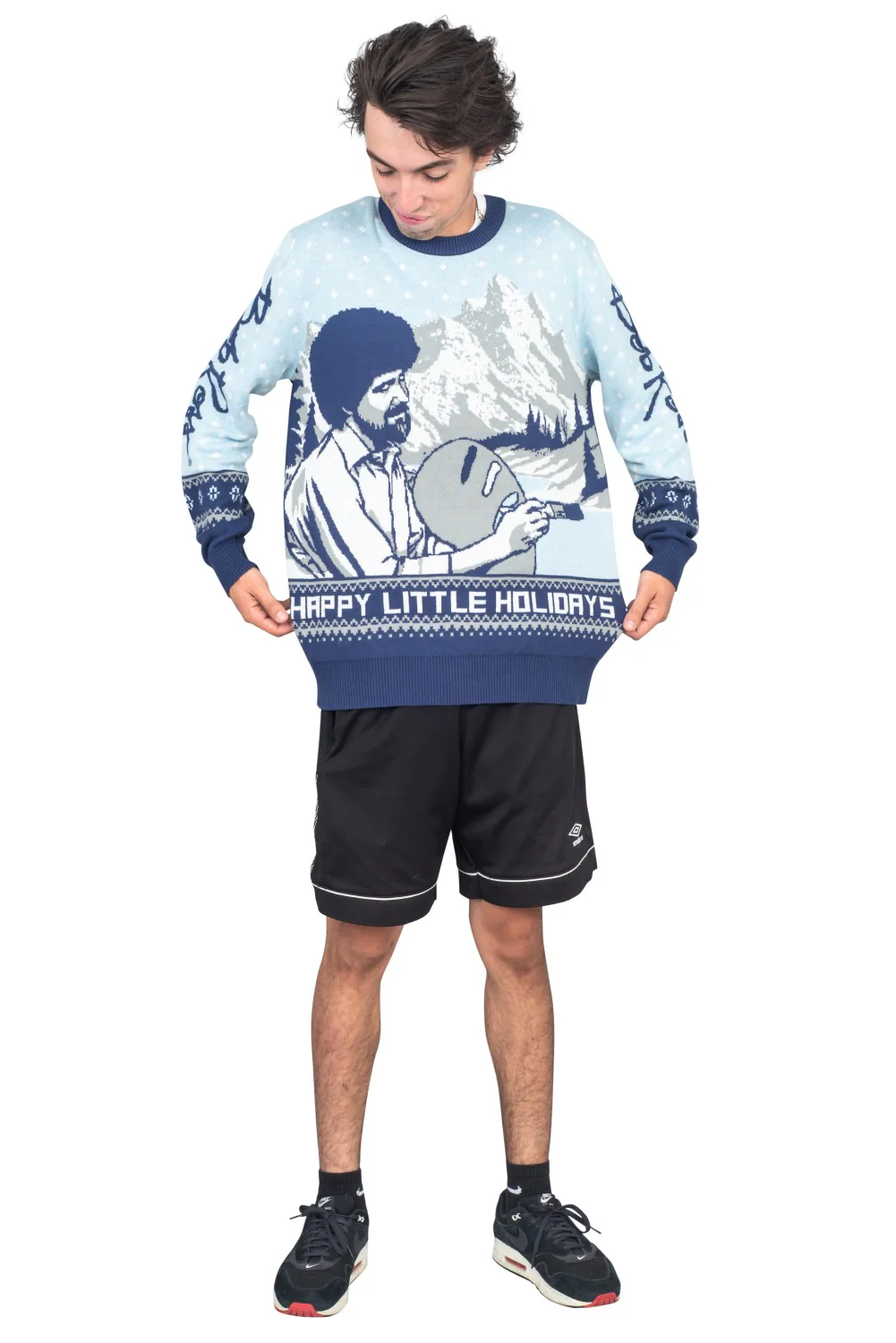 Bob Ross Happy Little Holidays Sweater - Image 6