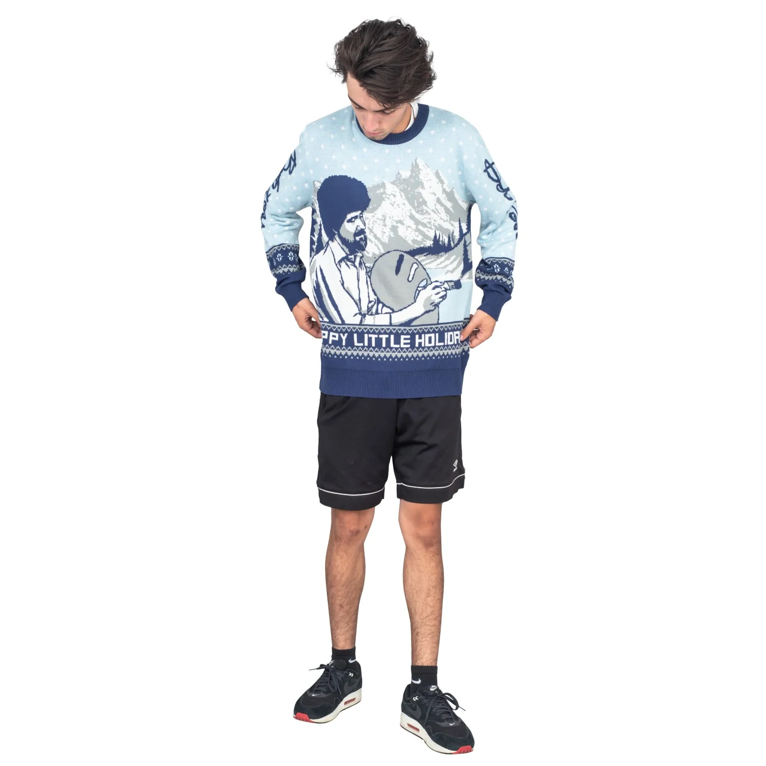 Bob Ross Happy Little Holidays Sweater - Image 7