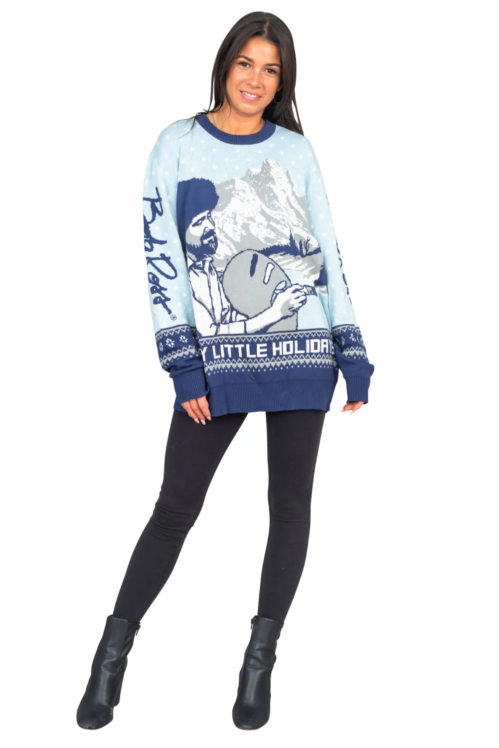 Bob Ross Happy Little Holidays Sweater - Image 9