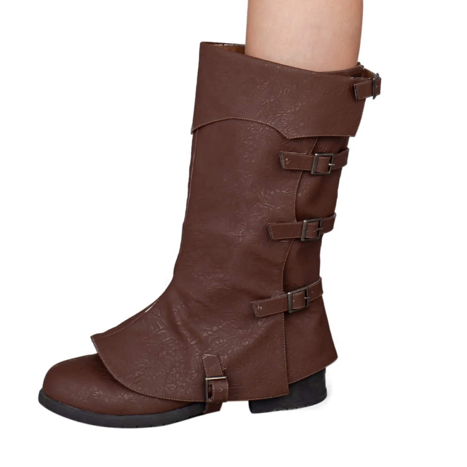 Brown Jedi Space Pirate Gotham Engineer Unisex Halloween Cosplay Costume Boots - Image 2